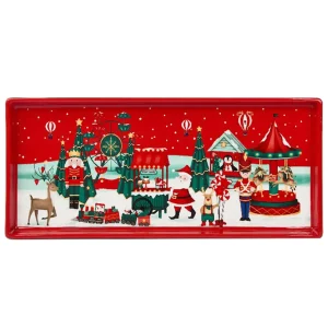 Vassoio decorativo rettangolare, in ceramica.